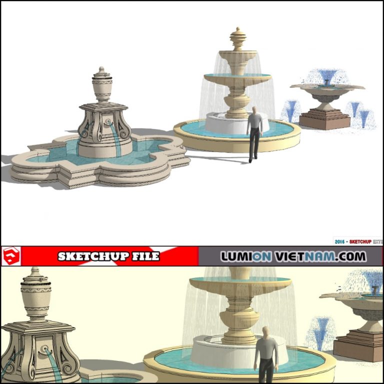 3D FOUNTAIN [SKETCHUP MODEL] Lumion Việt Nam