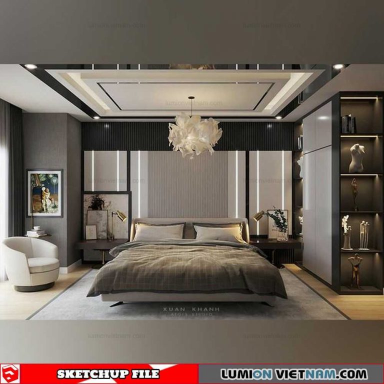 Bedroom - Sketchup Interior Scene By Xuan Khanh