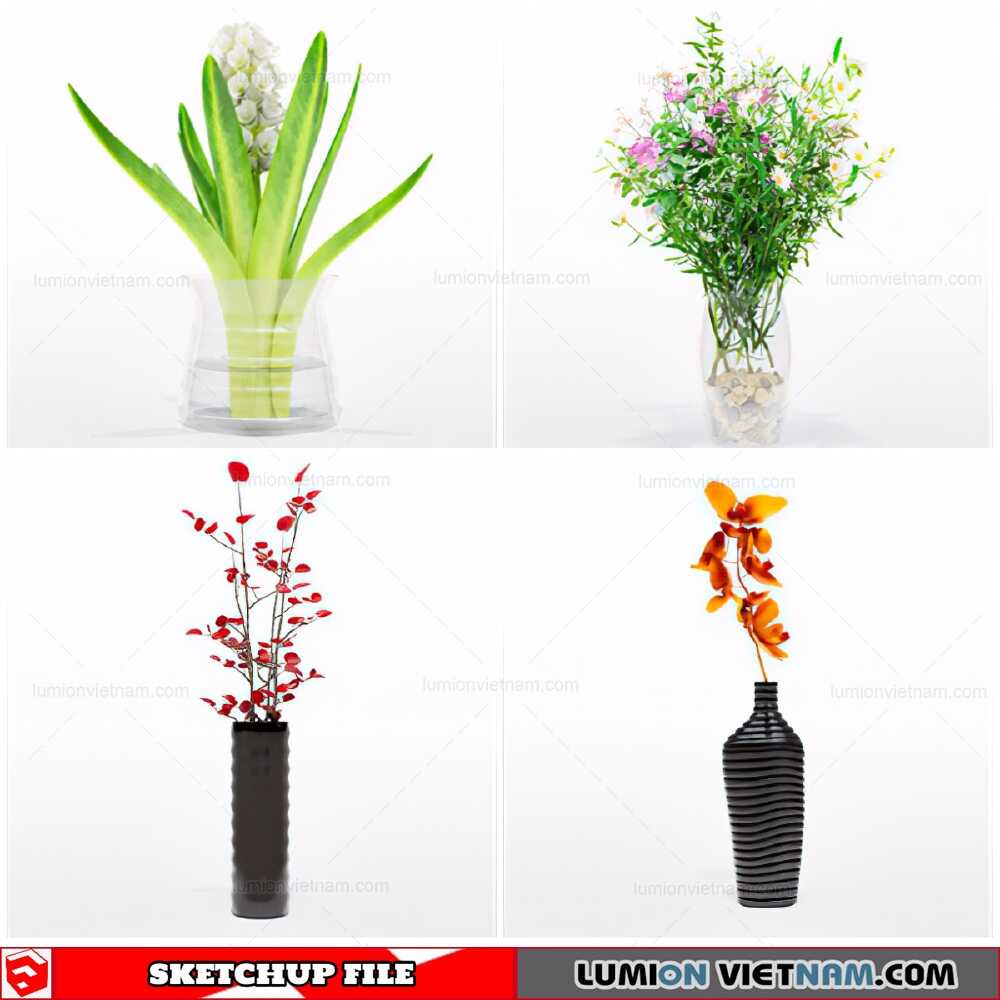 Flower Vase Sketchup Models By Cuong Covua
