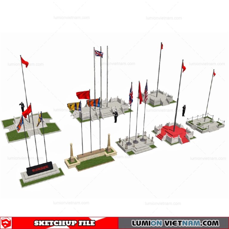 Flag Pole Sketchup Models By Cuong Covua