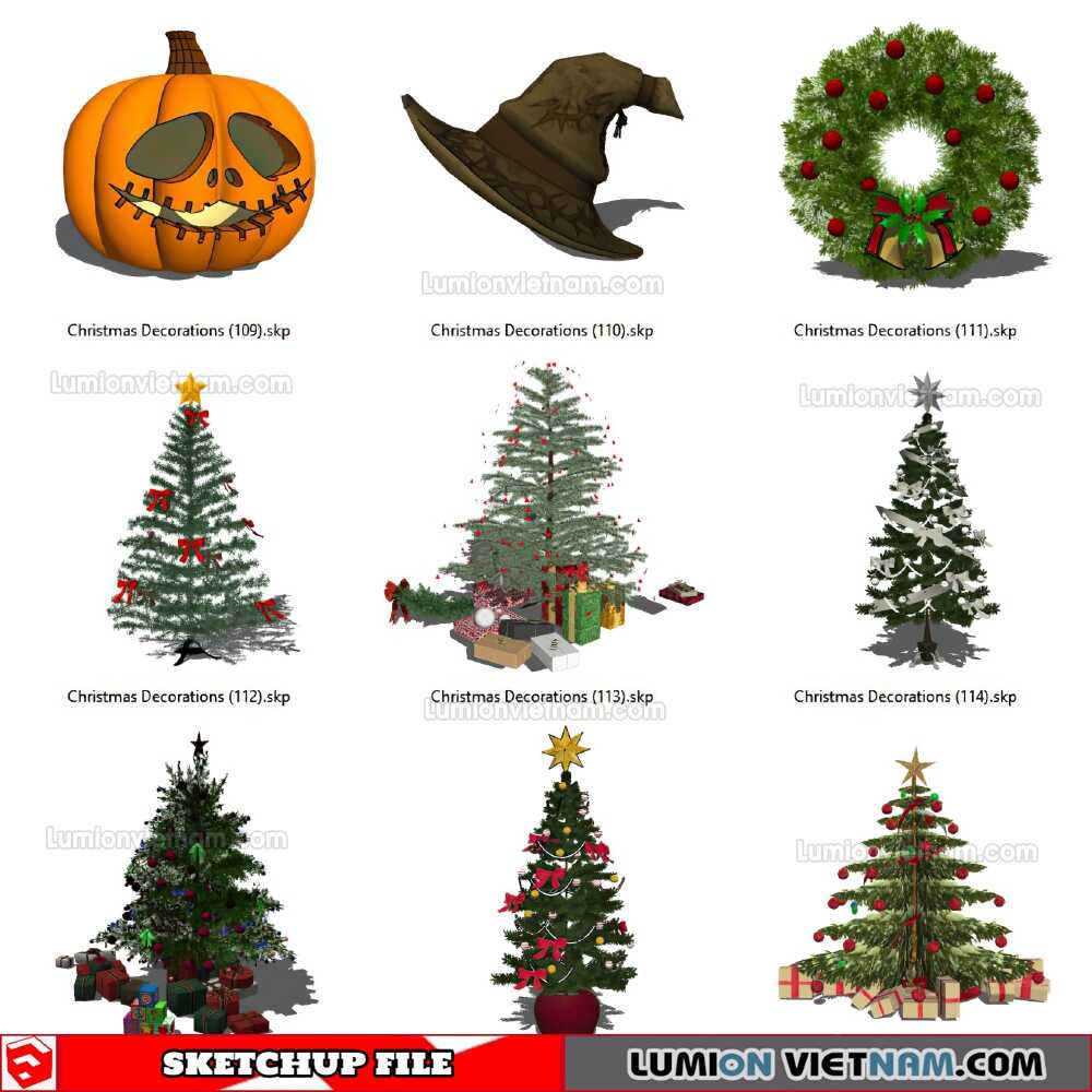 Christmas Decorations - Sketchup Models By SU84