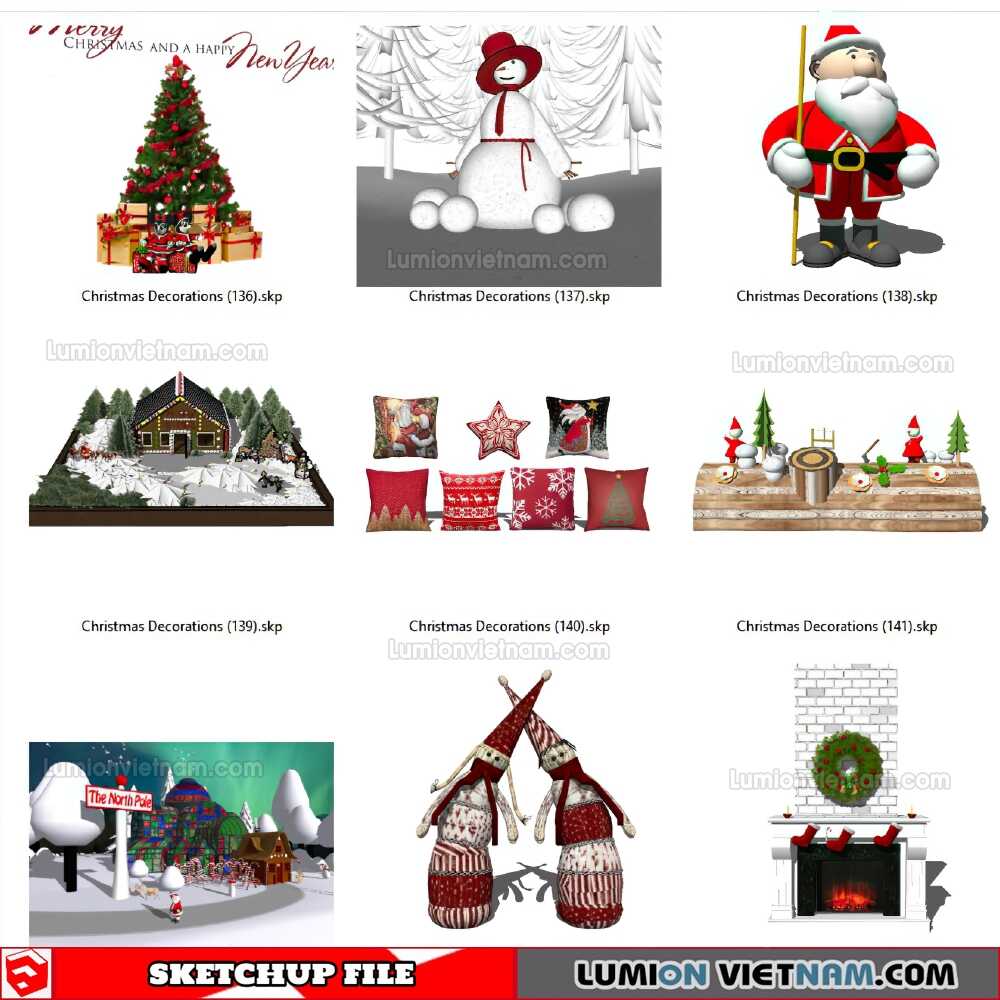Christmas Decorations - Sketchup Models By SU84