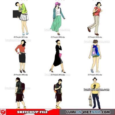 230102. 2D People Sketchup Models