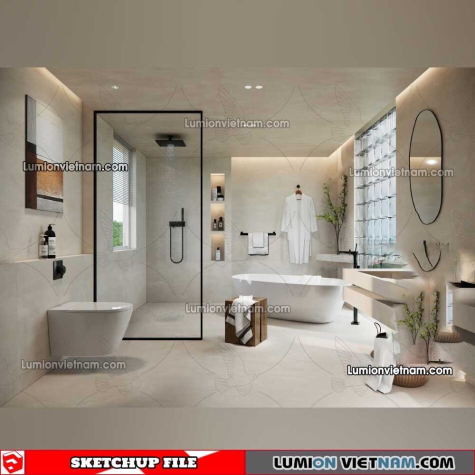 23012023. Bathroom Sketchup Interior Model
