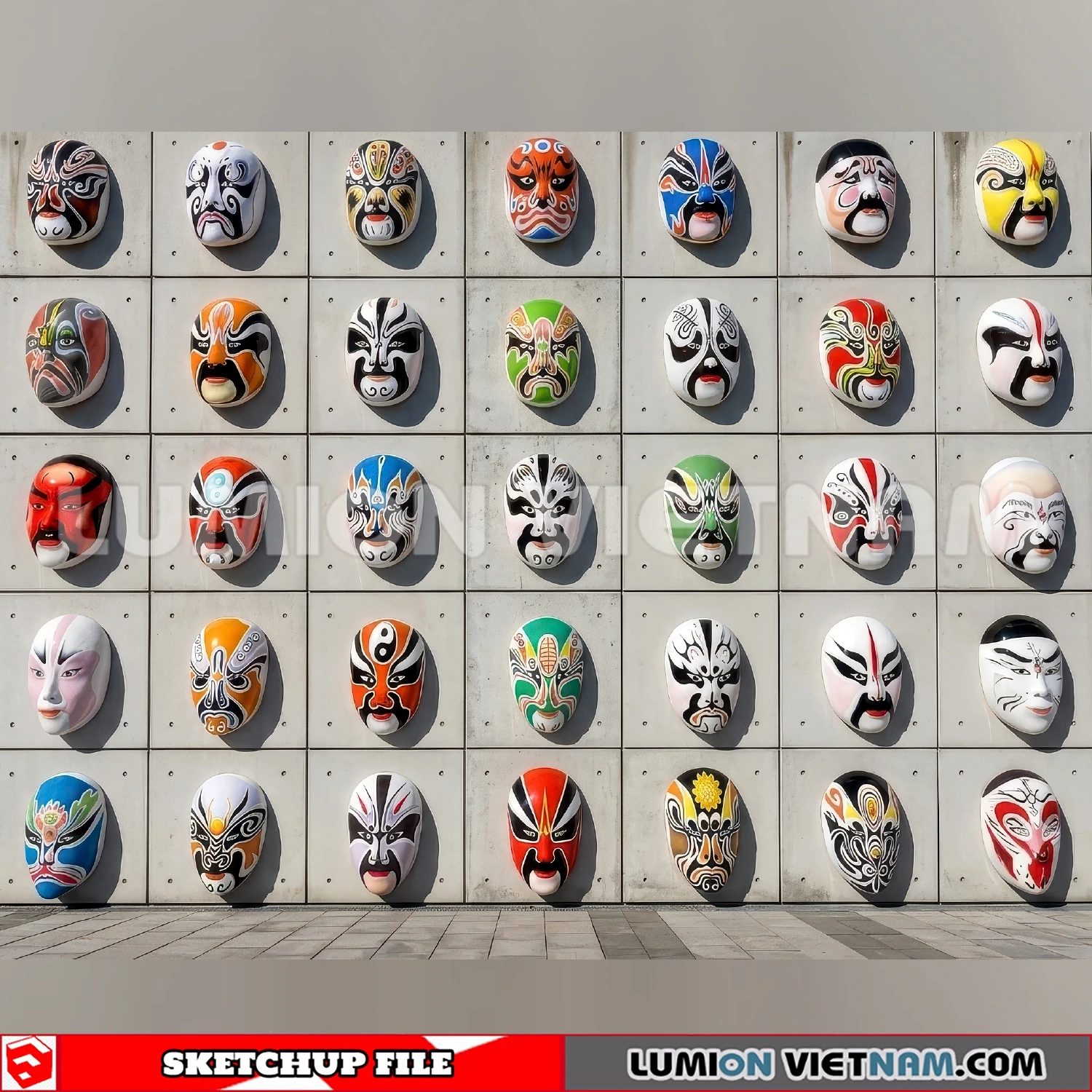 260717 Chinese Mask 3 Sketchup Models