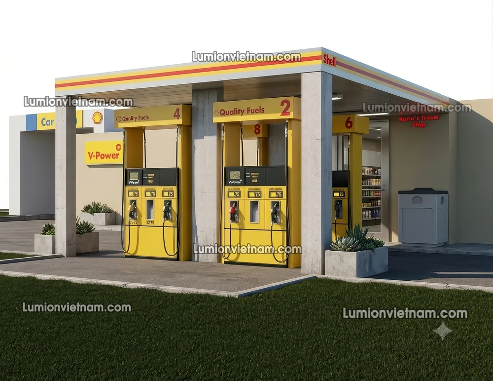260720 Gas Station Material 33 Sketchup Model