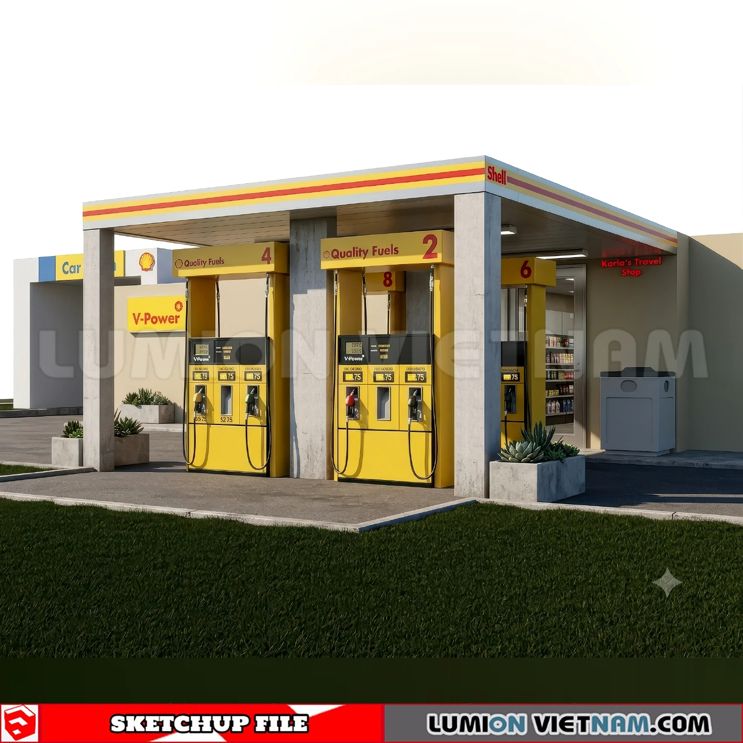 260720 Gas Station Material 33 Sketchup Models