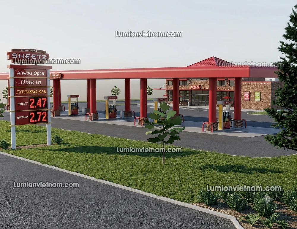 260720 Gas Station Material 38 Sketchup Model