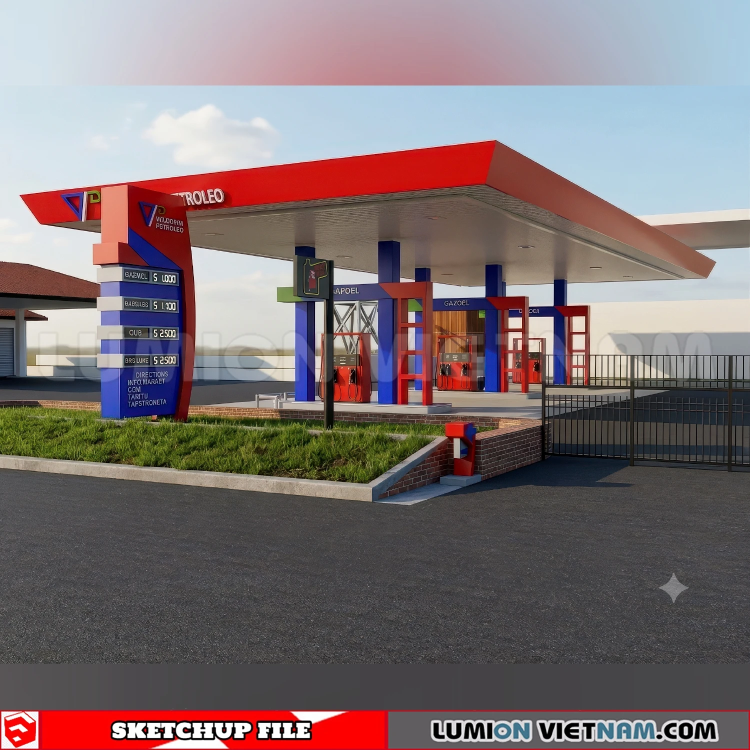 260720 Gas Station Material 39 Sketchup Models