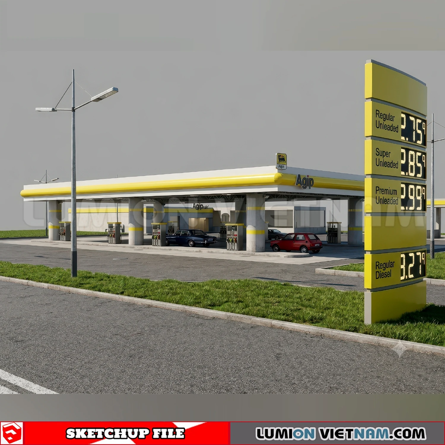 260720 Gas Station Material 43 Sketchup Models
