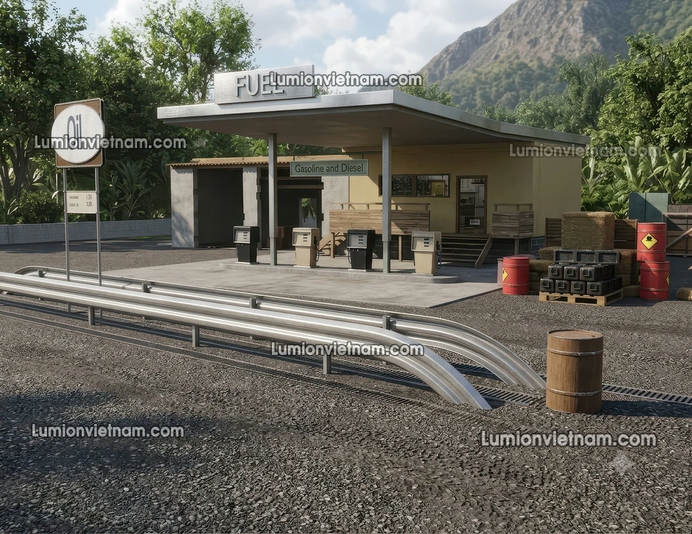 260720 Gas Station Material 45 Sketchup Model