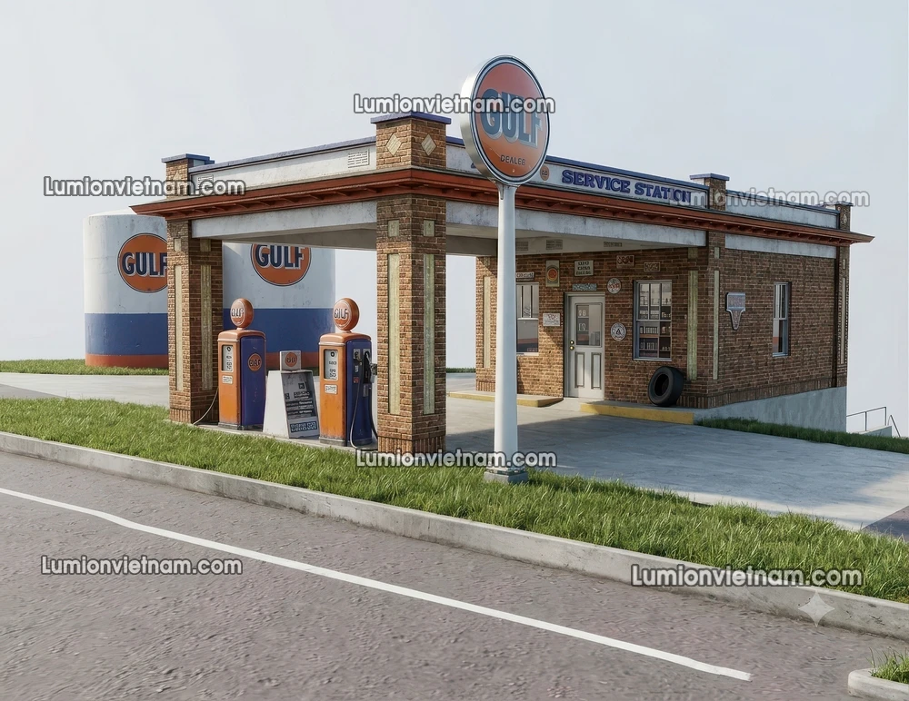 260720 Gas Station Material 49 Sketchup Model