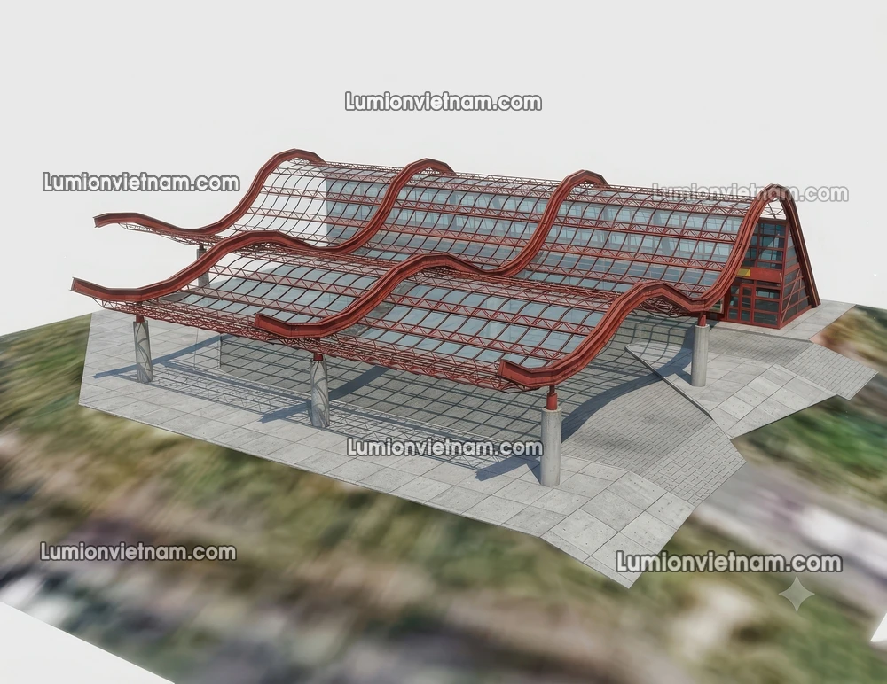 260720 Gas Station Material 50 Sketchup Model
