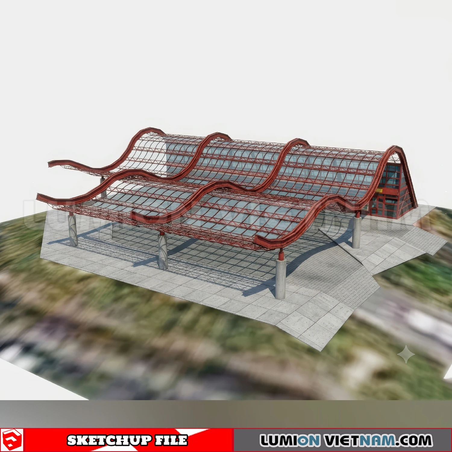 260720 Gas Station Material Sketchup Model