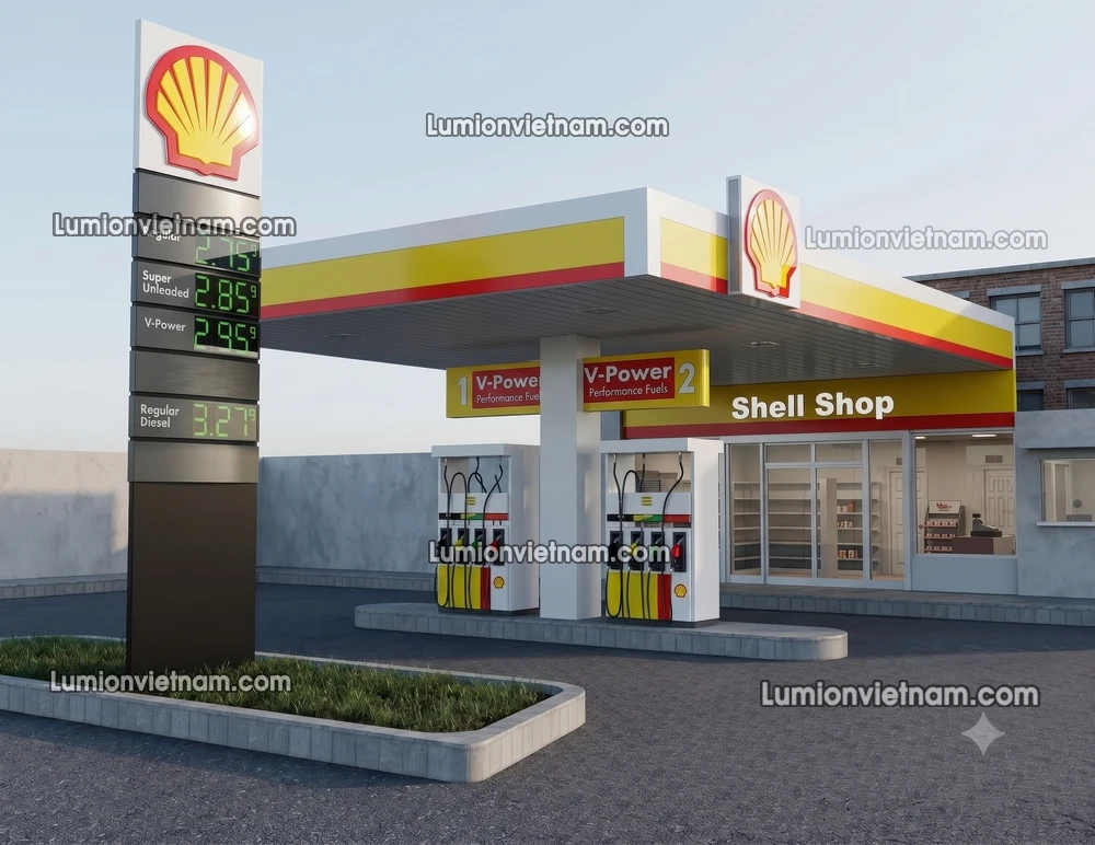 260720 Gas Station Material 52 Sketchup Model