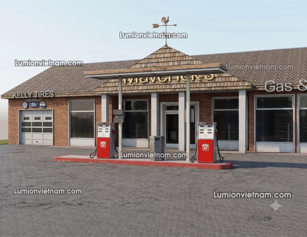 260720 Gas Station Material 53 Sketchup Model