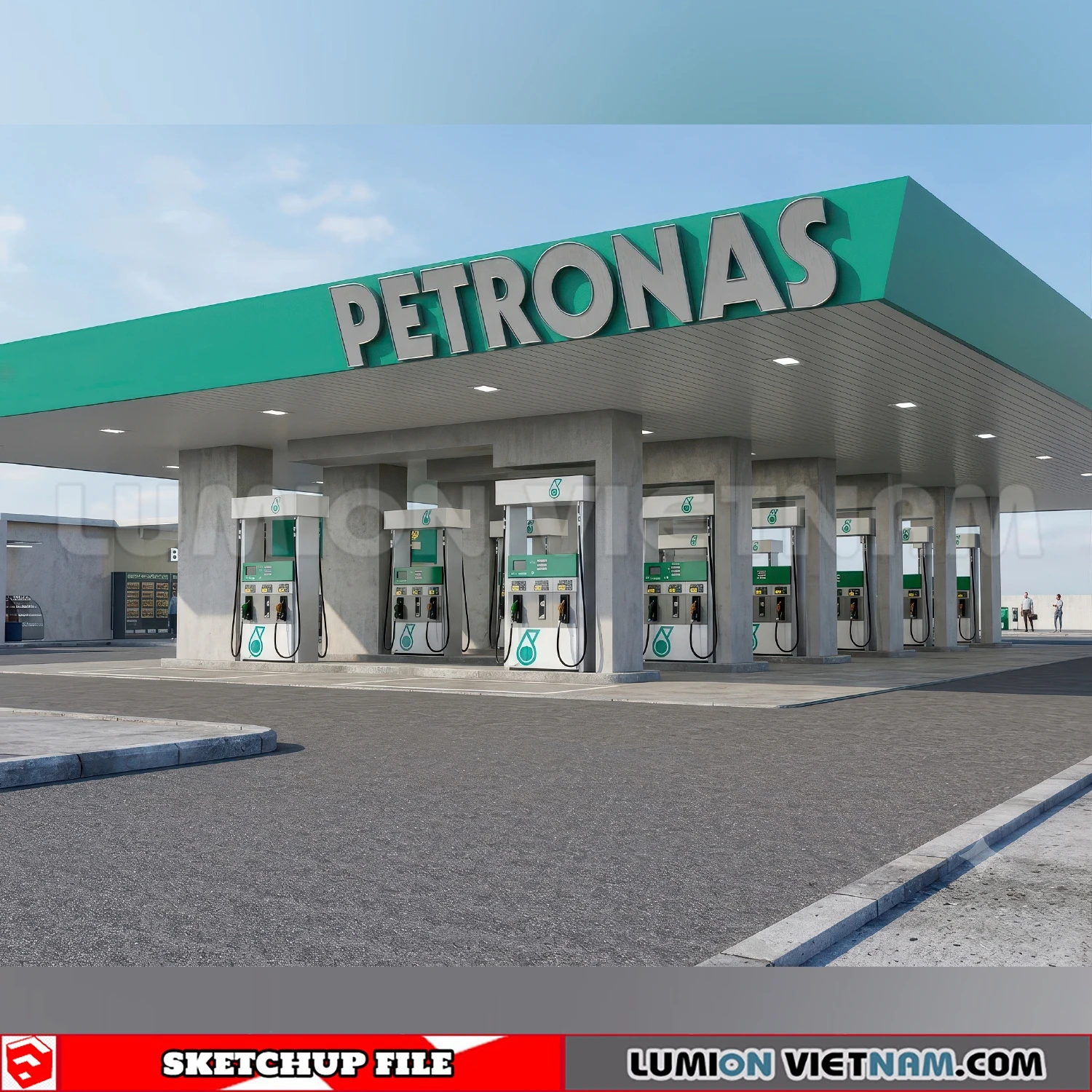 260720 Gas Station Material Sketchup Model