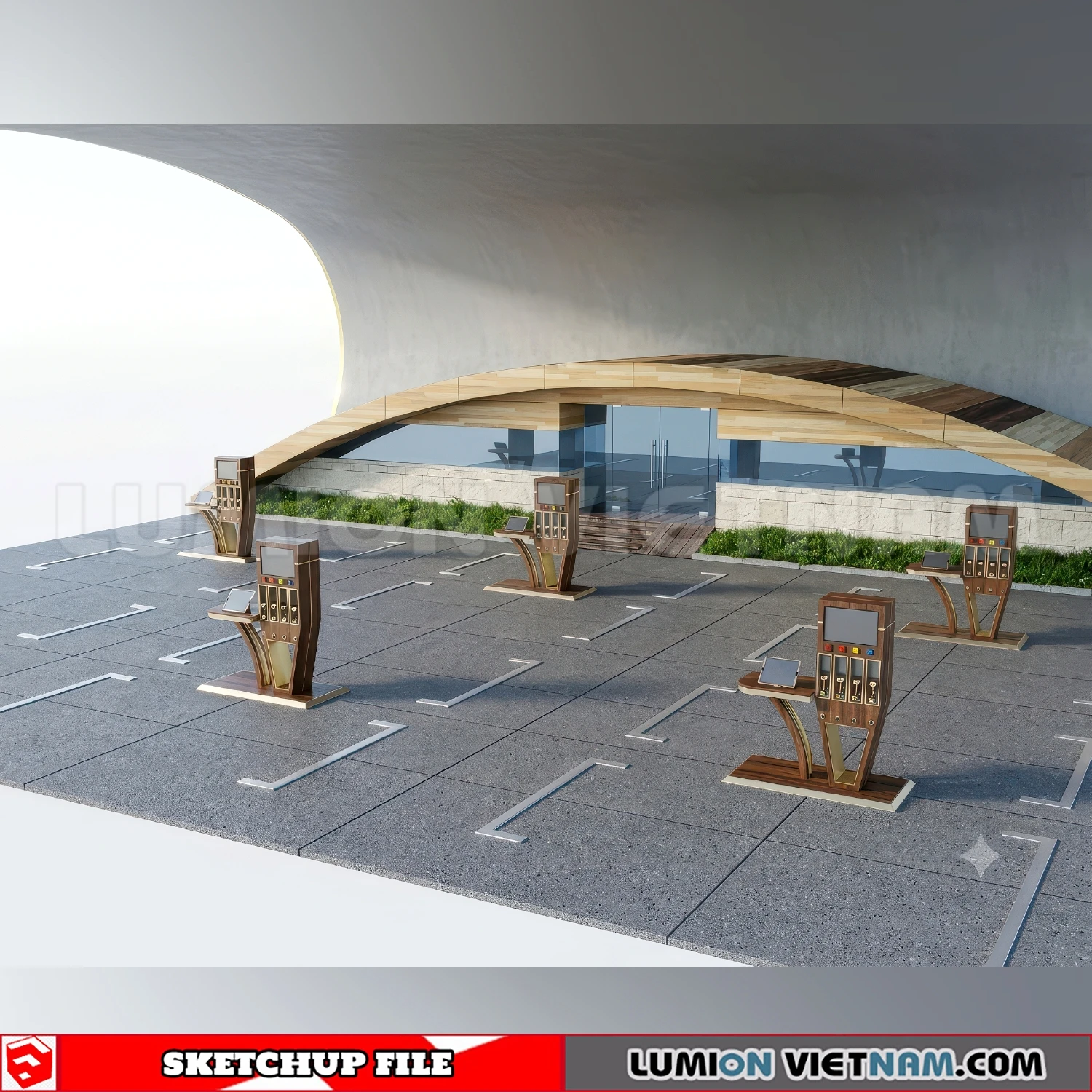 260720 Gas Station Material Sketchup Model