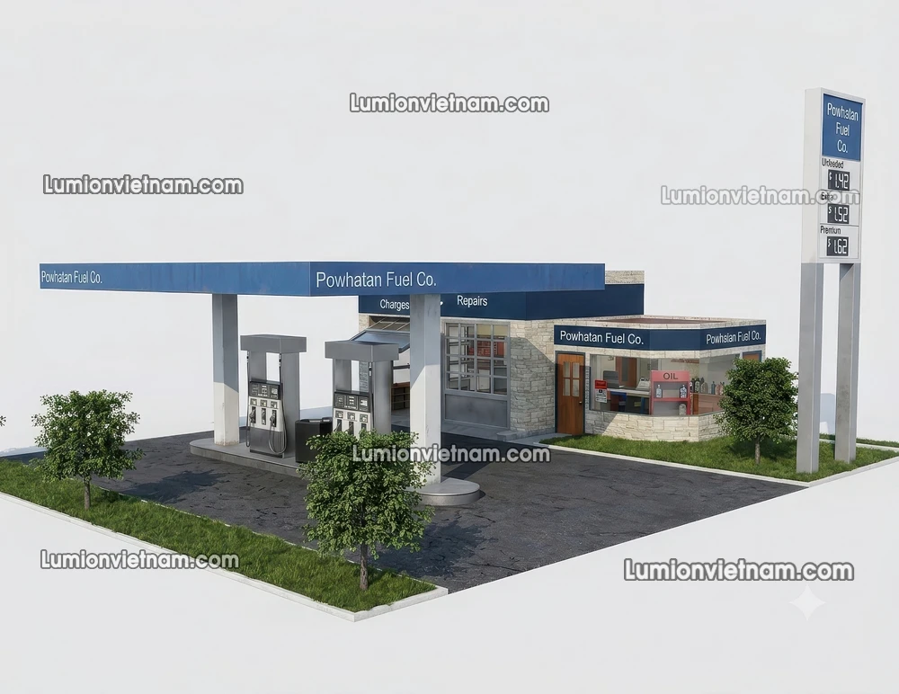 260720 Gas Station Material 60 Sketchup Model