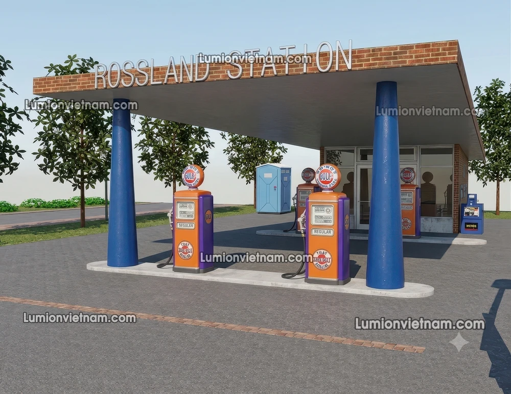 260720 Gas Station Material 62 Sketchup Model