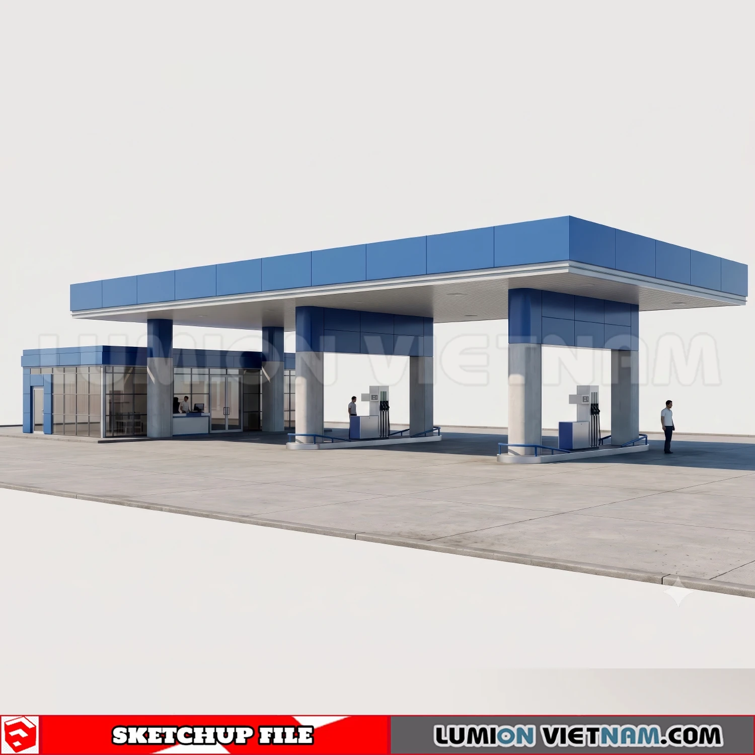 260720 Gas Station Material Sketchup Model