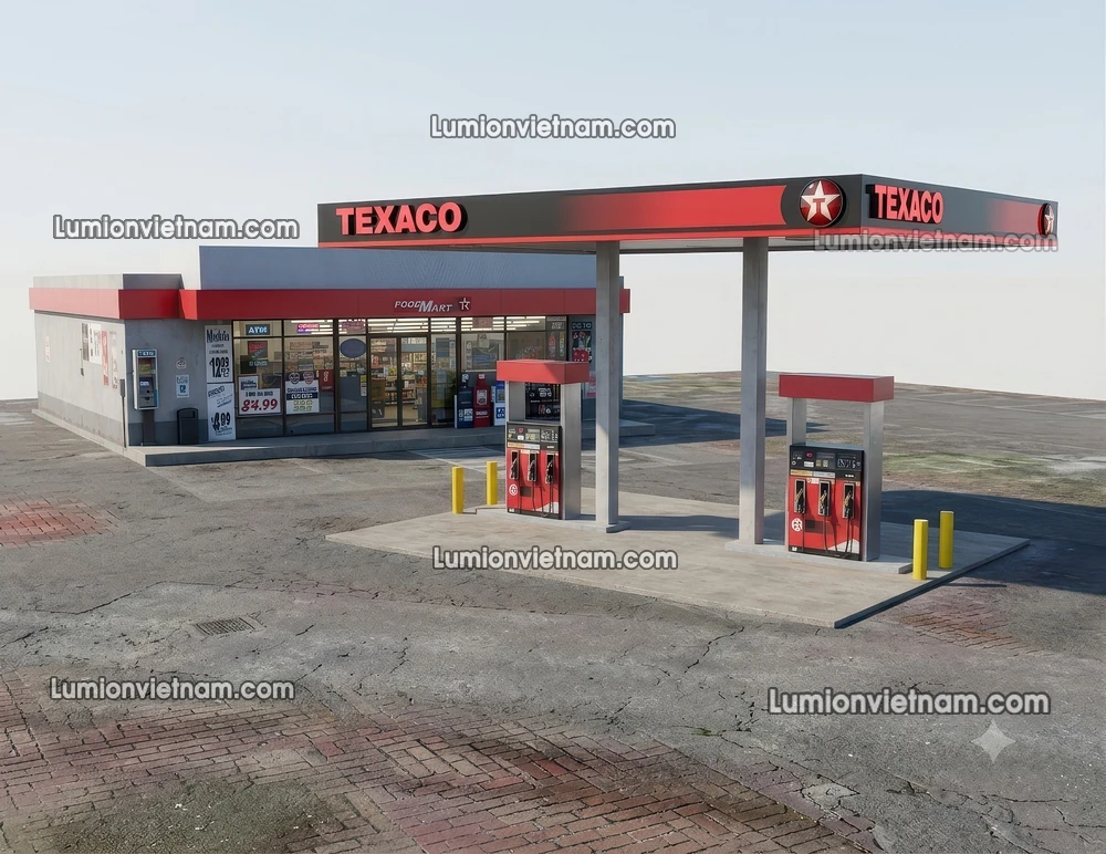 260720 Gas Station Material 66 Sketchup Model