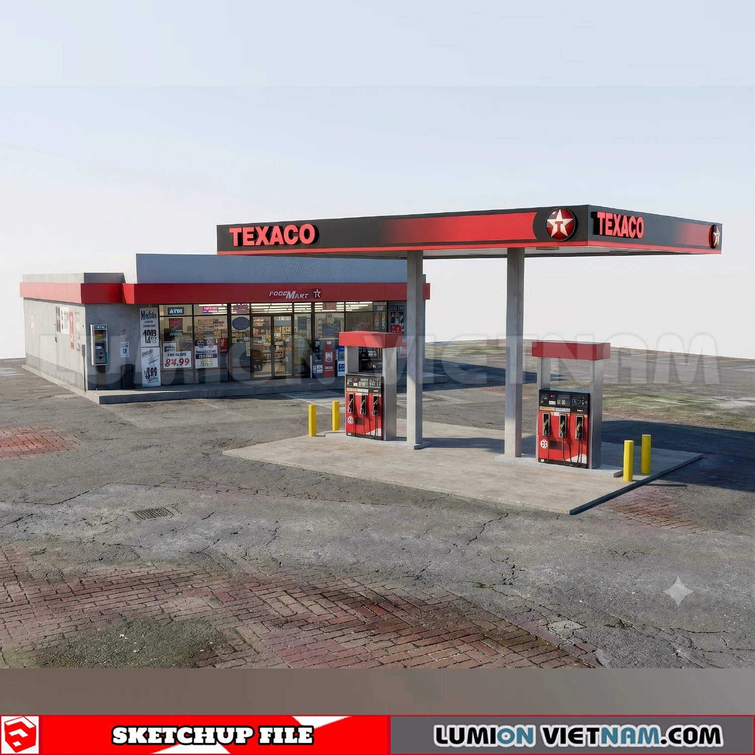 260720 Gas Station Material Sketchup Model