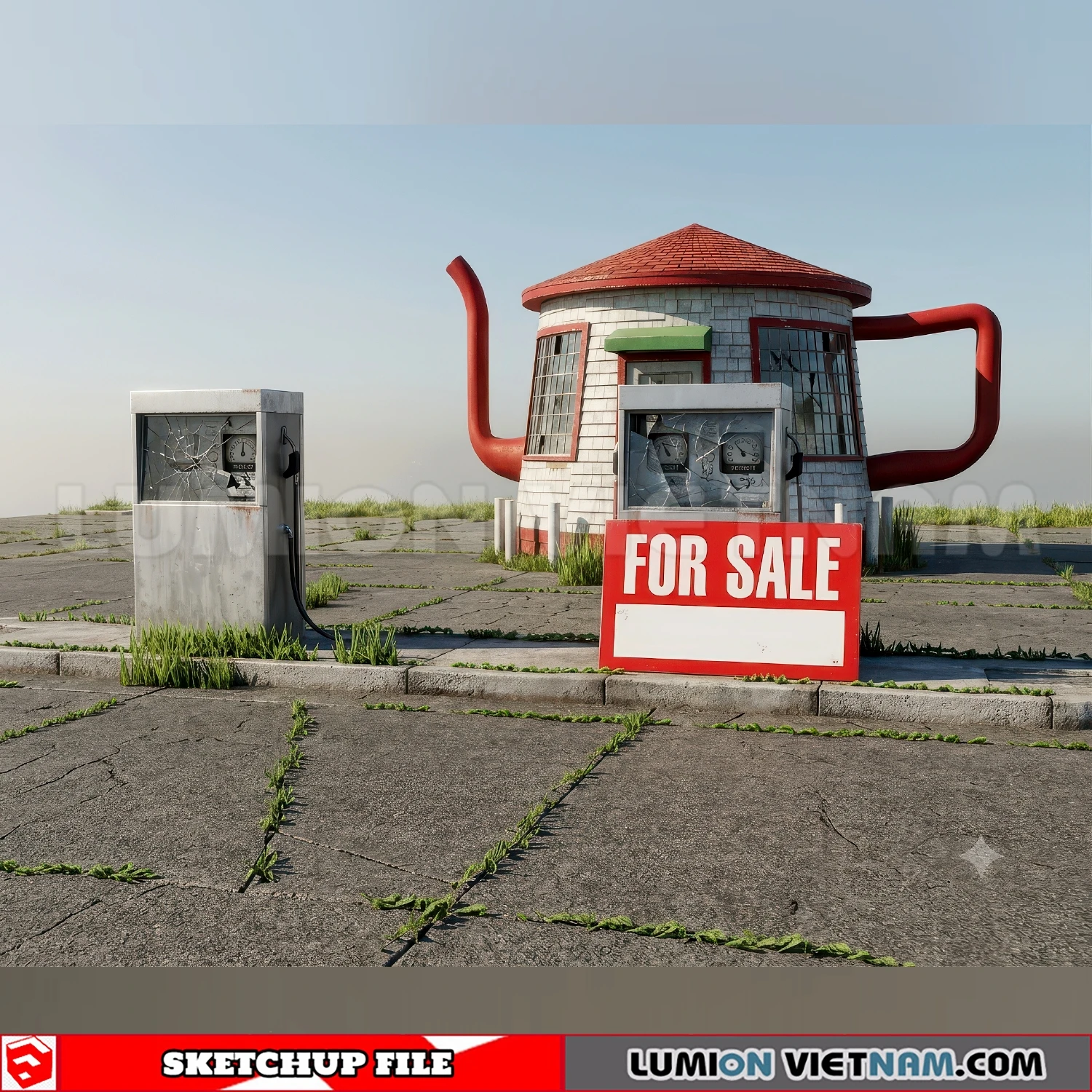 260720 Gas Station Material Sketchup Model