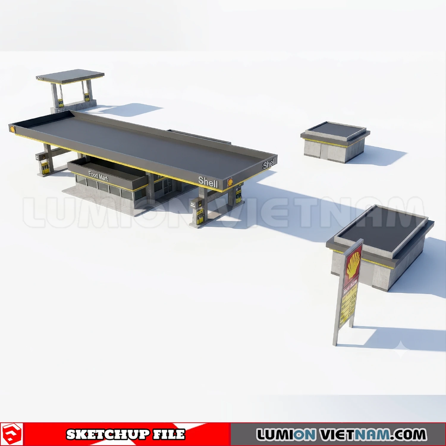 260720 Gas Station Material Sketchup Model