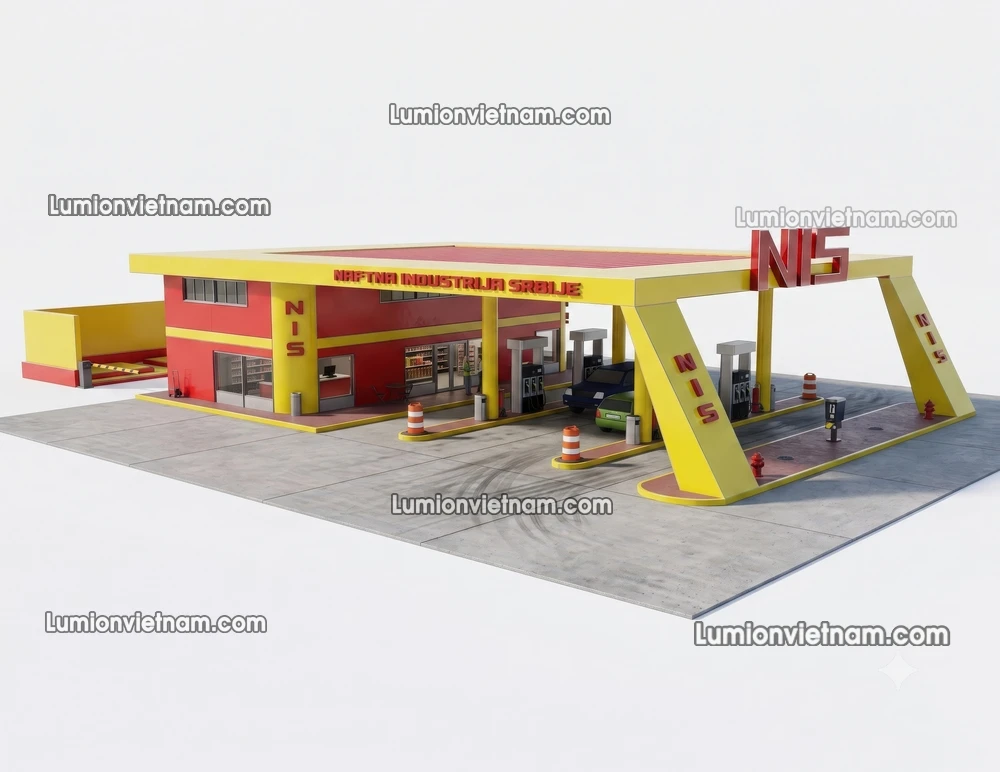 260720 Gas Station Material 70 Sketchup Model