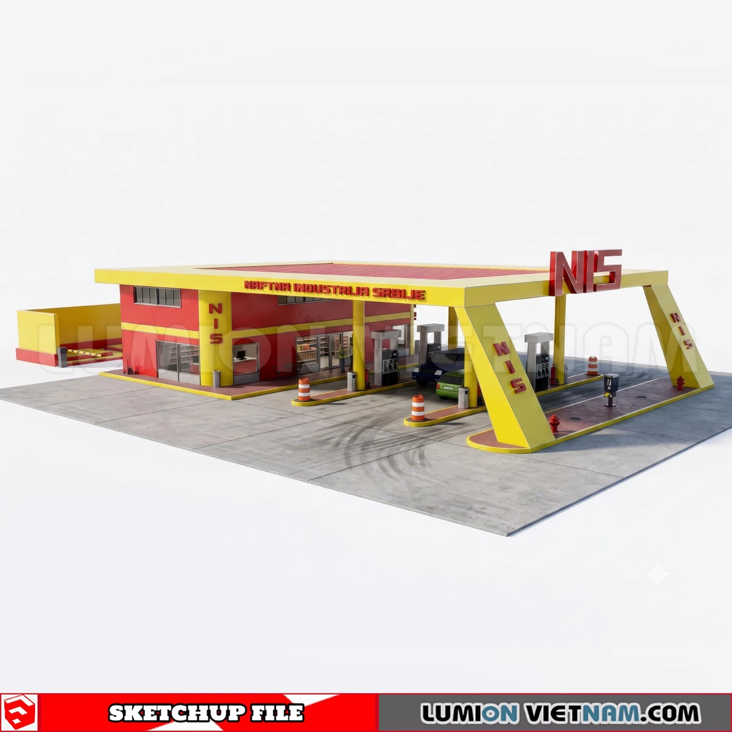 260720 Gas Station Material Sketchup Model