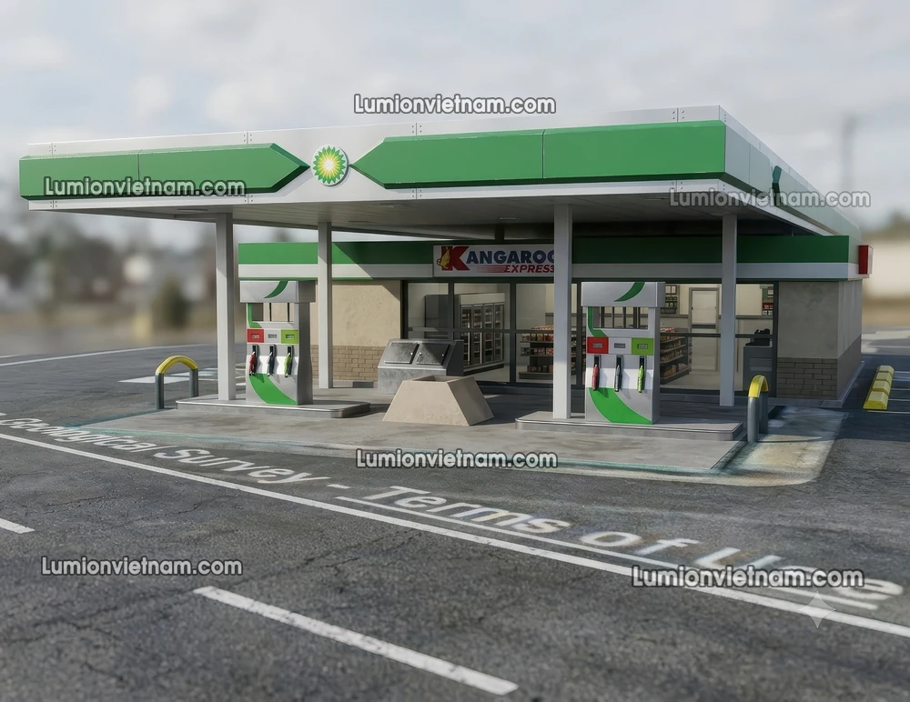 260720 Gas Station Material 71 Sketchup Model