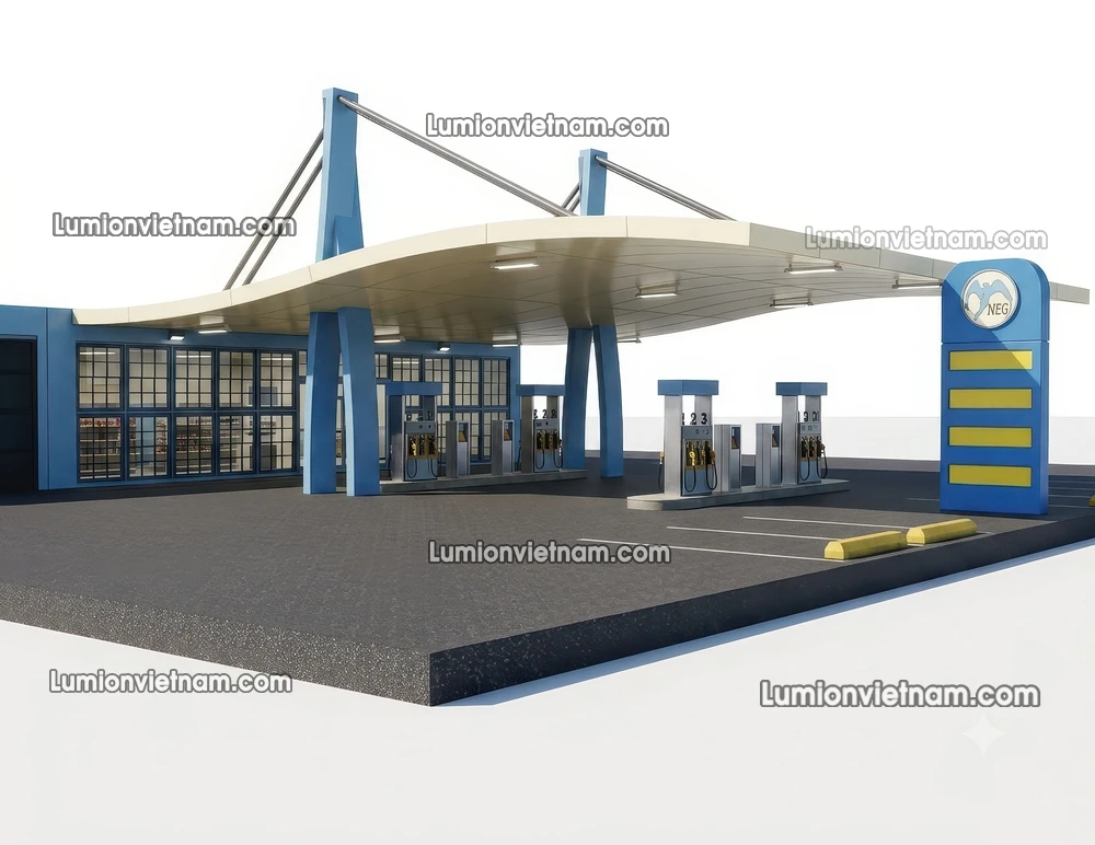 260720 Gas Station Material 72 Sketchup Model