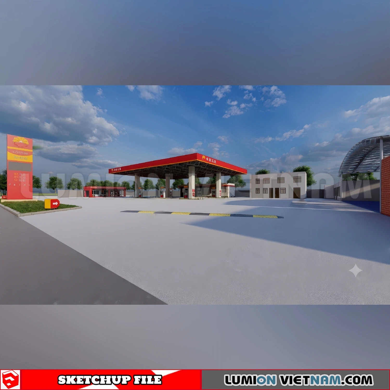 260720 Gas Station Material Sketchup Model