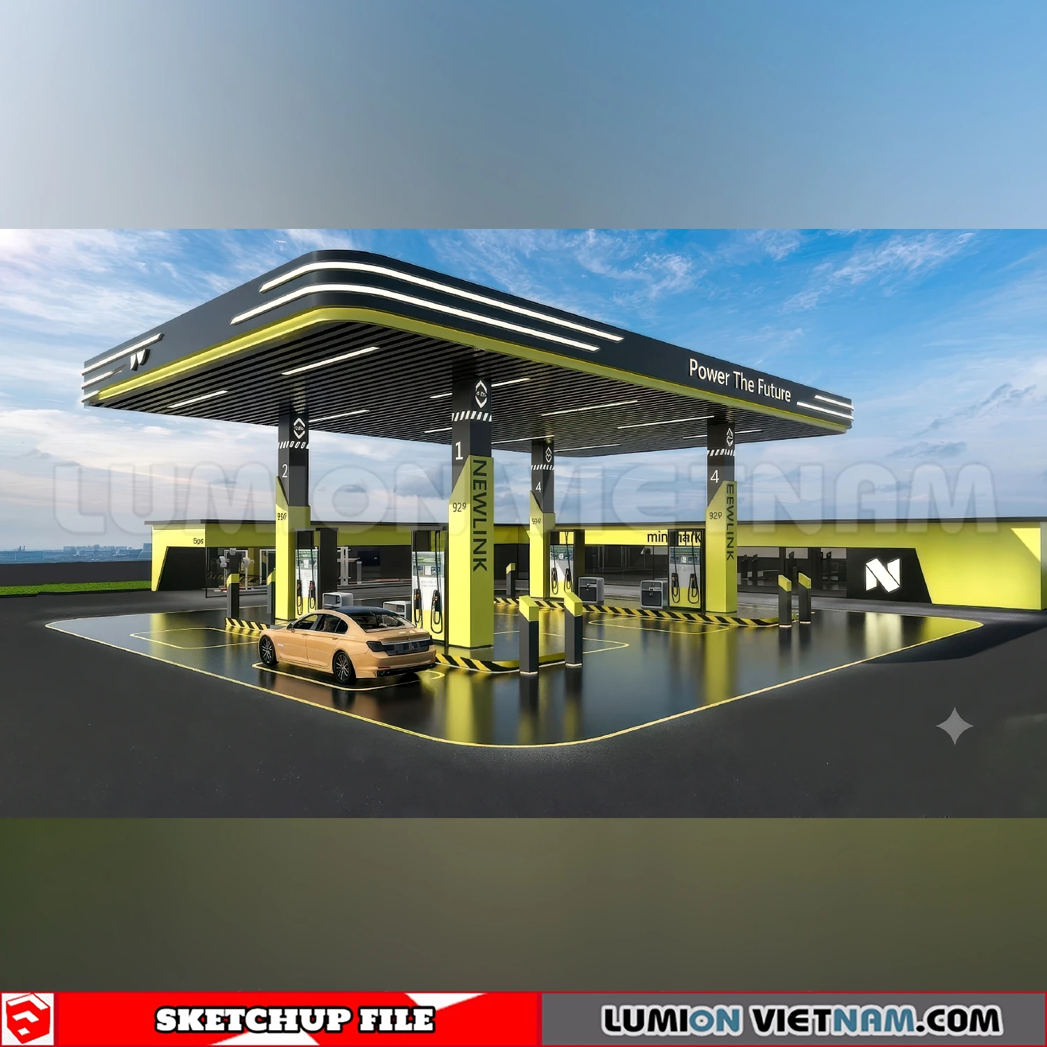 260720 Gas Station Material Sketchup Model