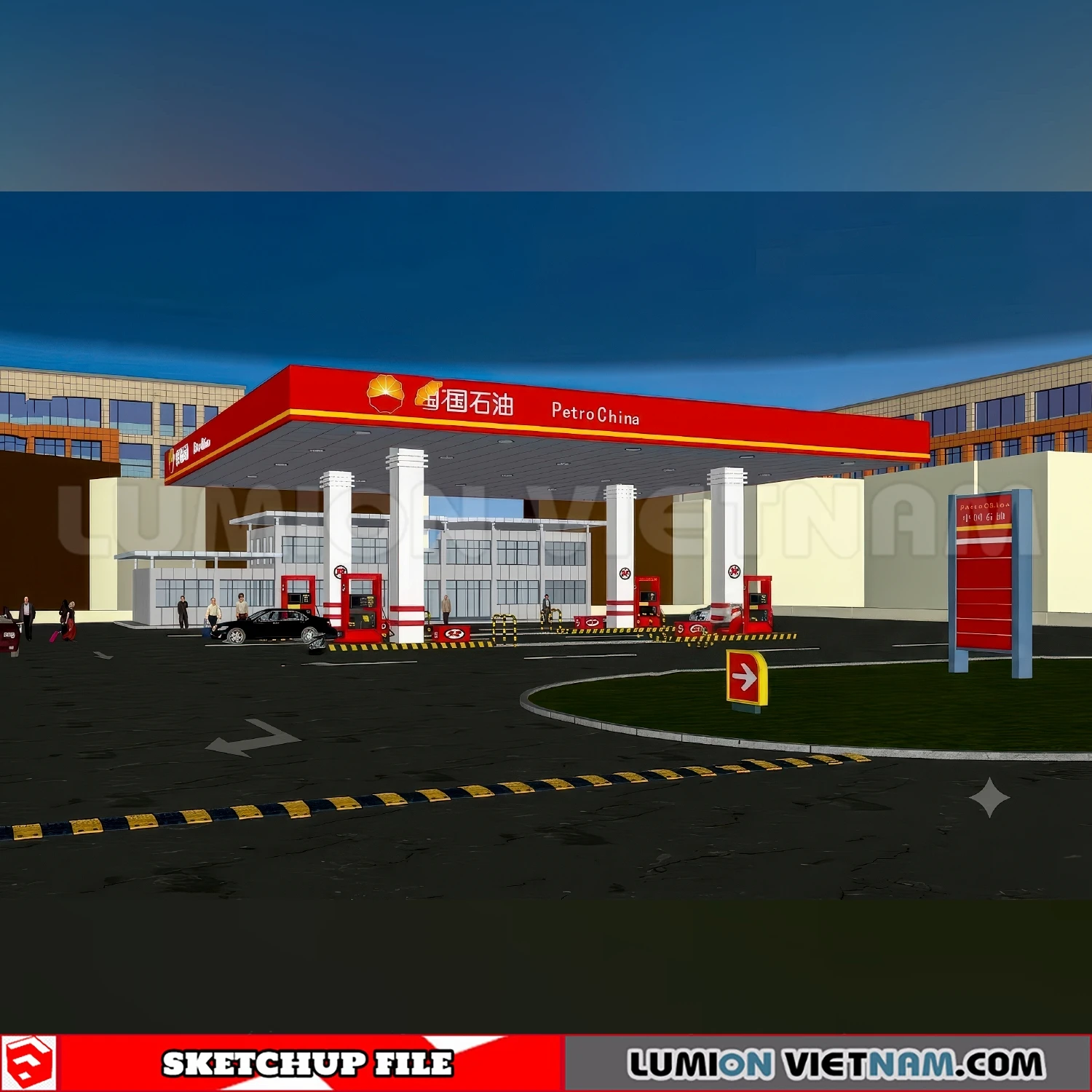 260720 Gas Station Material Sketchup Model