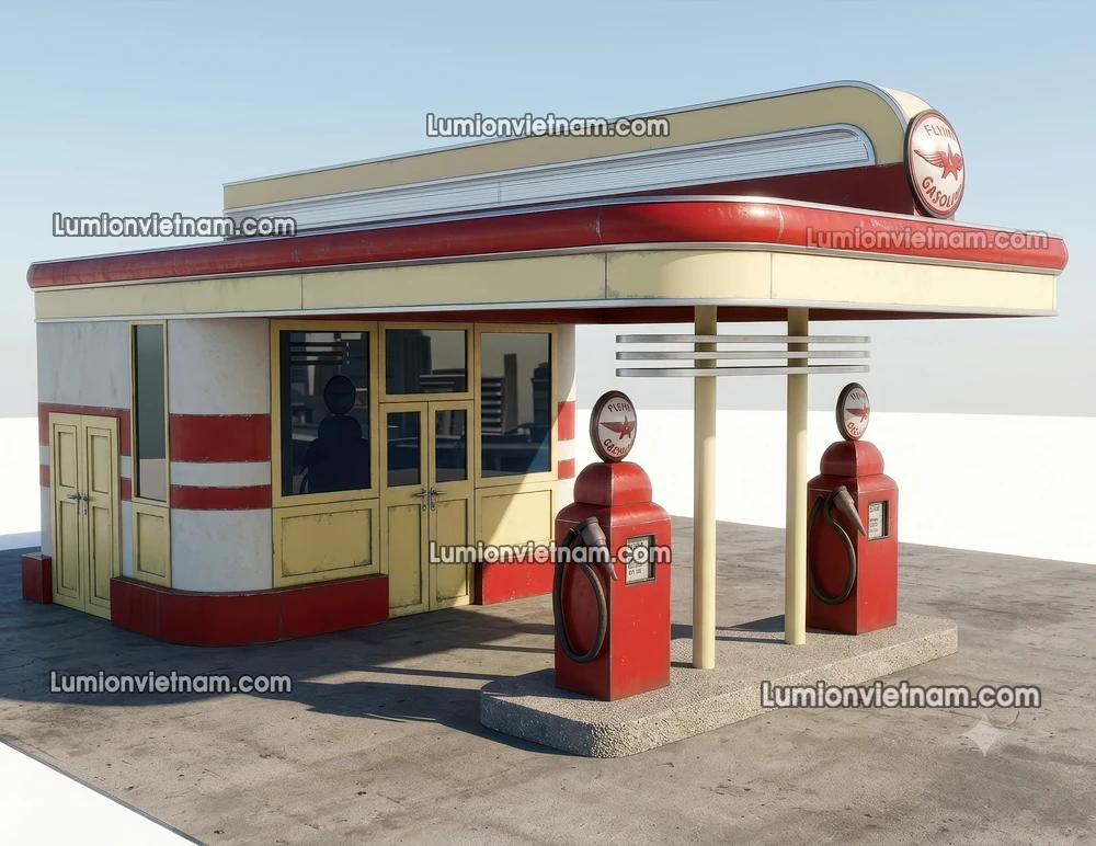 260720 Gas Station Material 81 Sketchup Model