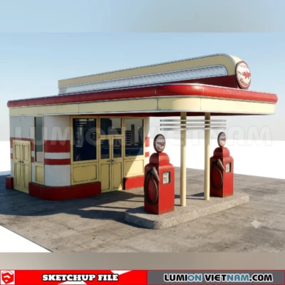 260720 Gas Station Material Sketchup Model
