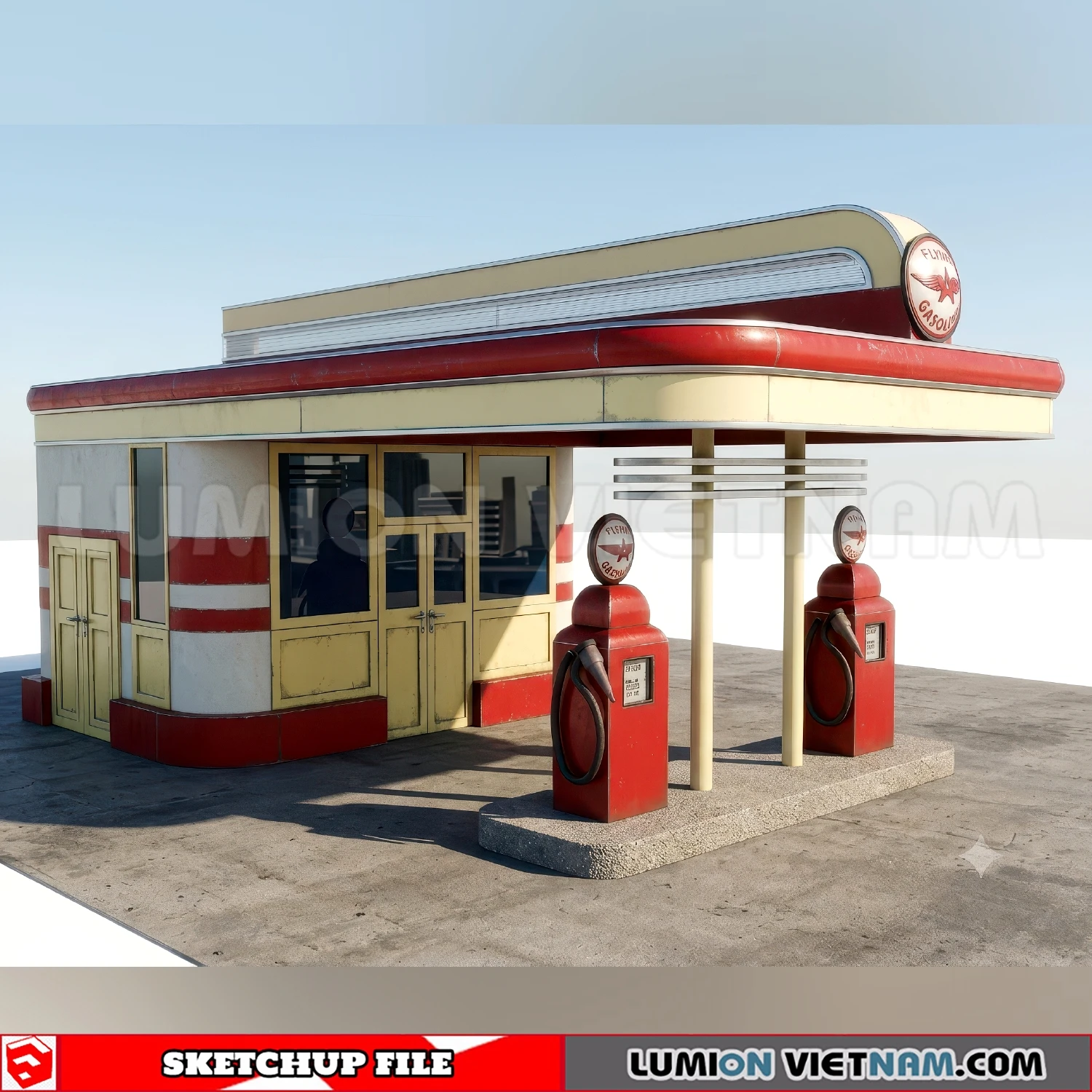 260720 Gas Station Material Sketchup Model