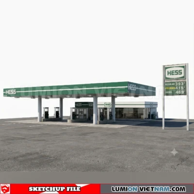 260720 Gas Station Material Sketchup Model