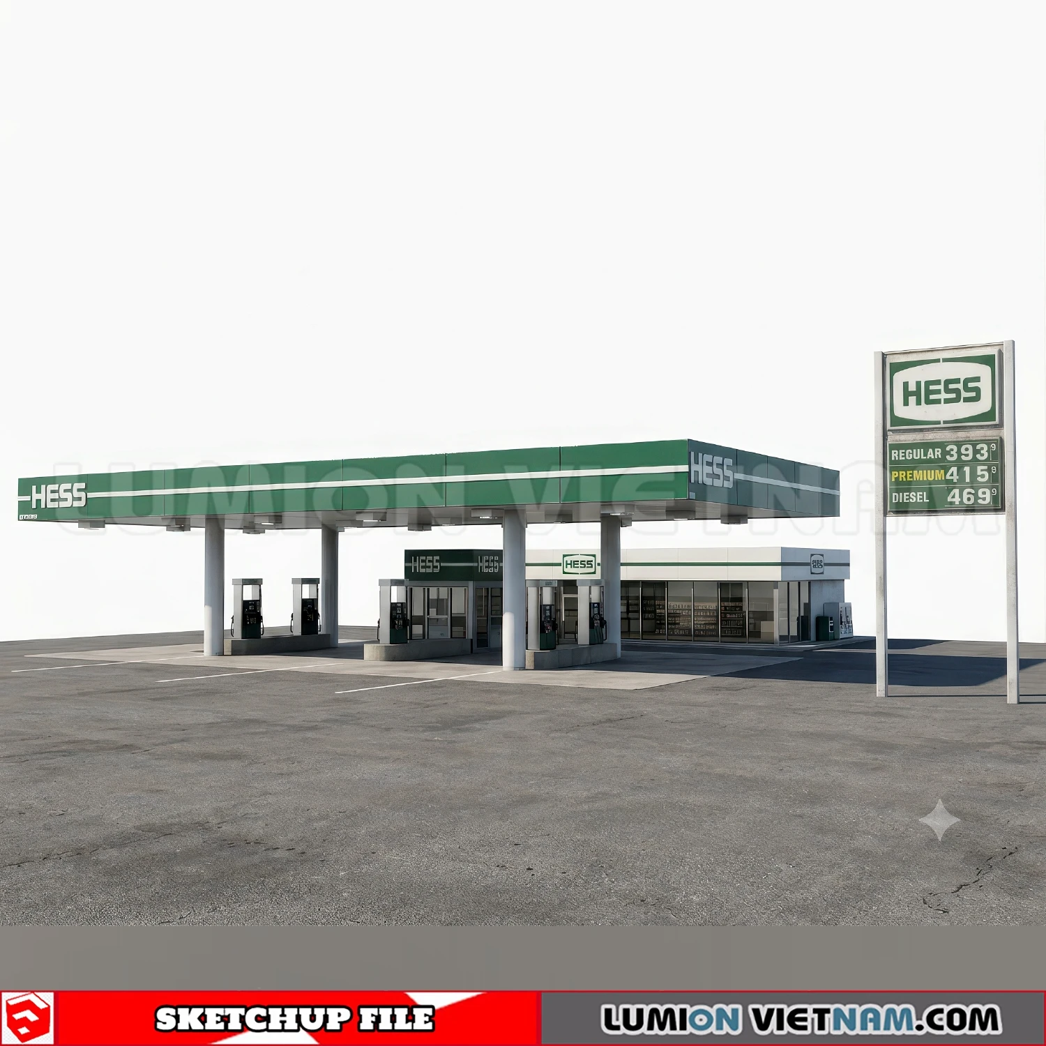 260720 Gas Station Material Sketchup Model
