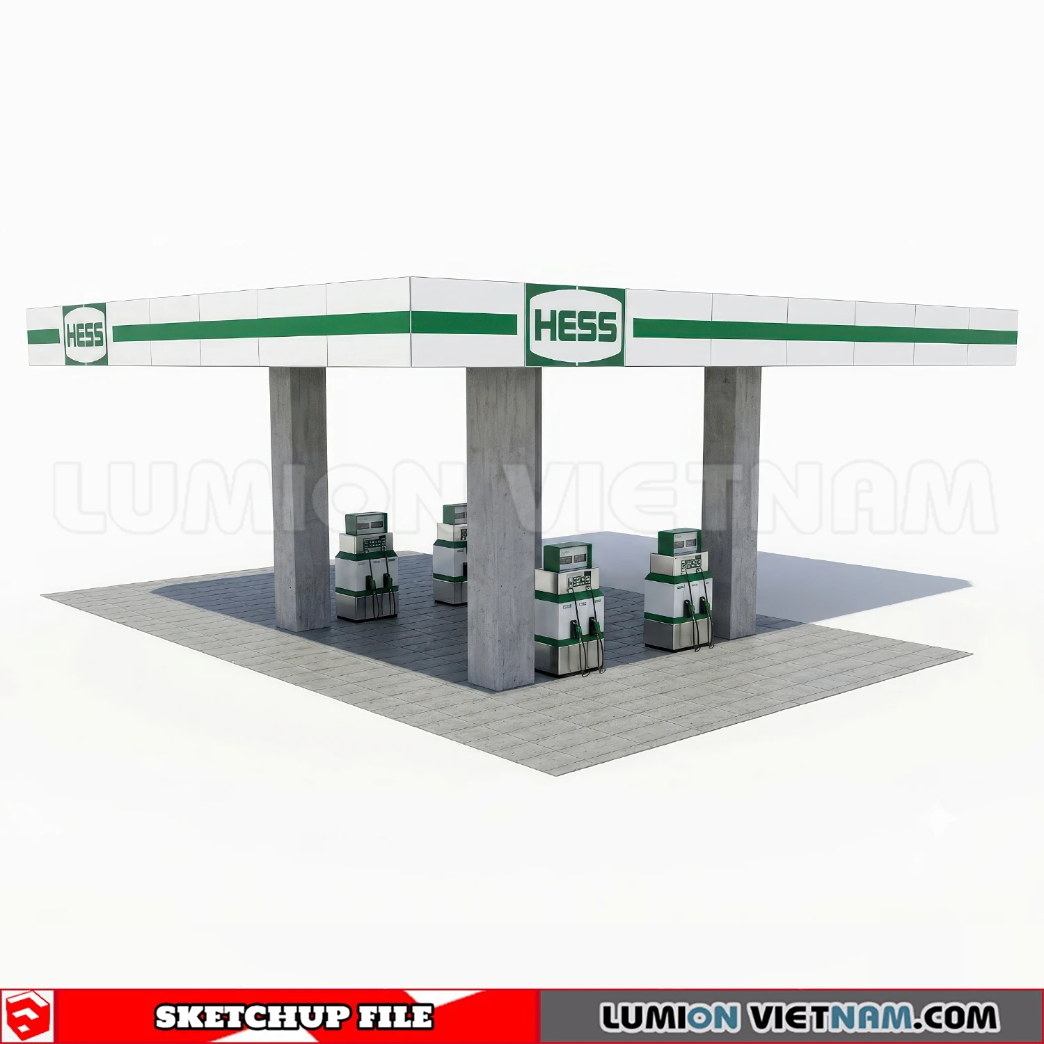 260720 Gas Station Material Sketchup Model