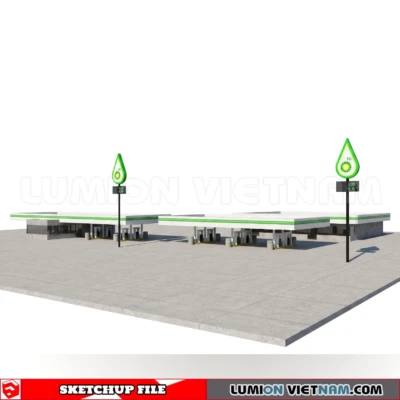 260720 Gas Station Material Sketchup Model