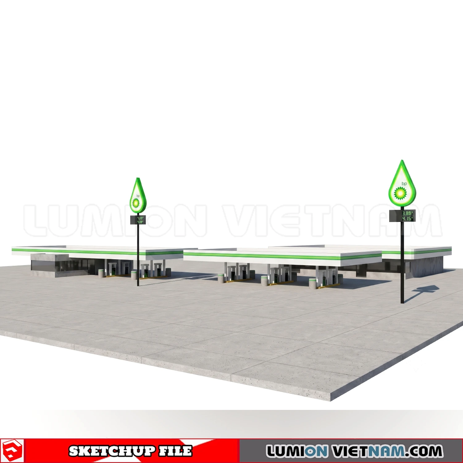 260720 Gas Station Material Sketchup Model