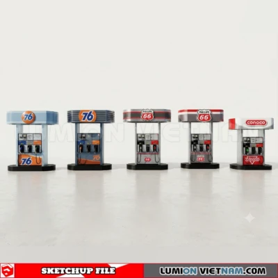 260720 Gas Station Material Sketchup Model
