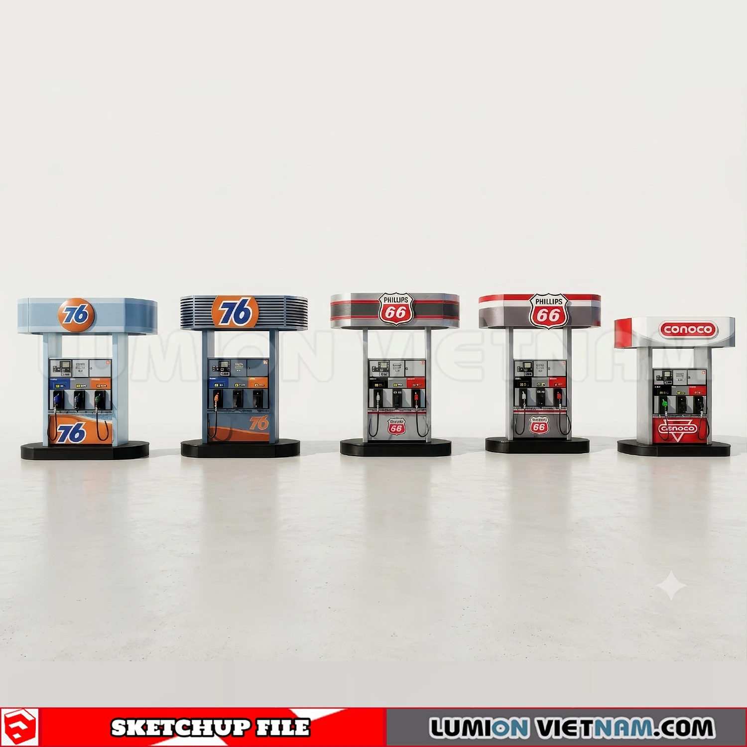 260720 Gas Station Material Sketchup Model