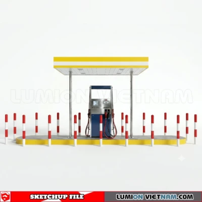 260720 Gas Station Material Sketchup Model