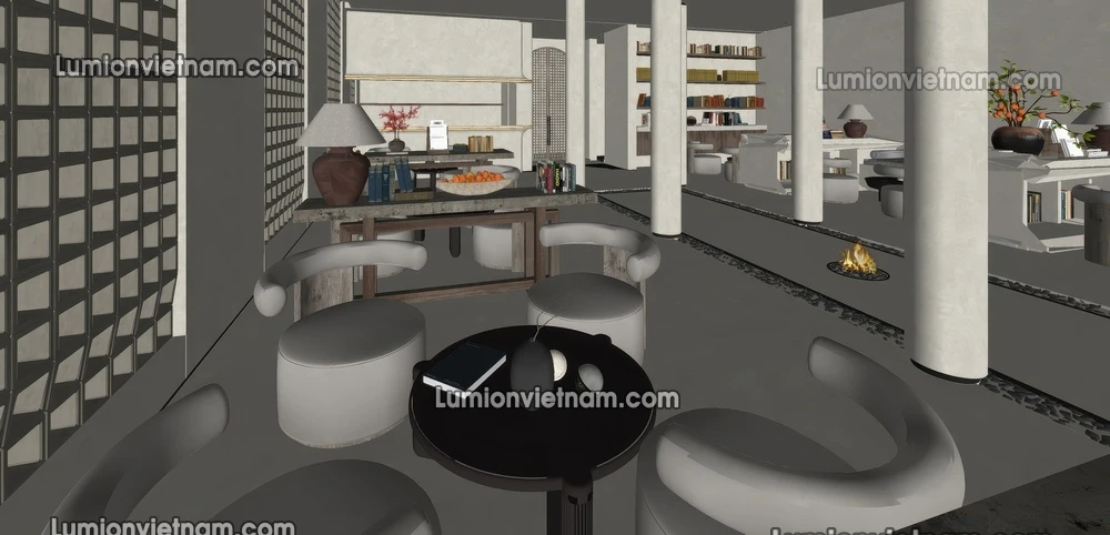 260727 Wabi Sabi Dining Space 6 Sketchup Model