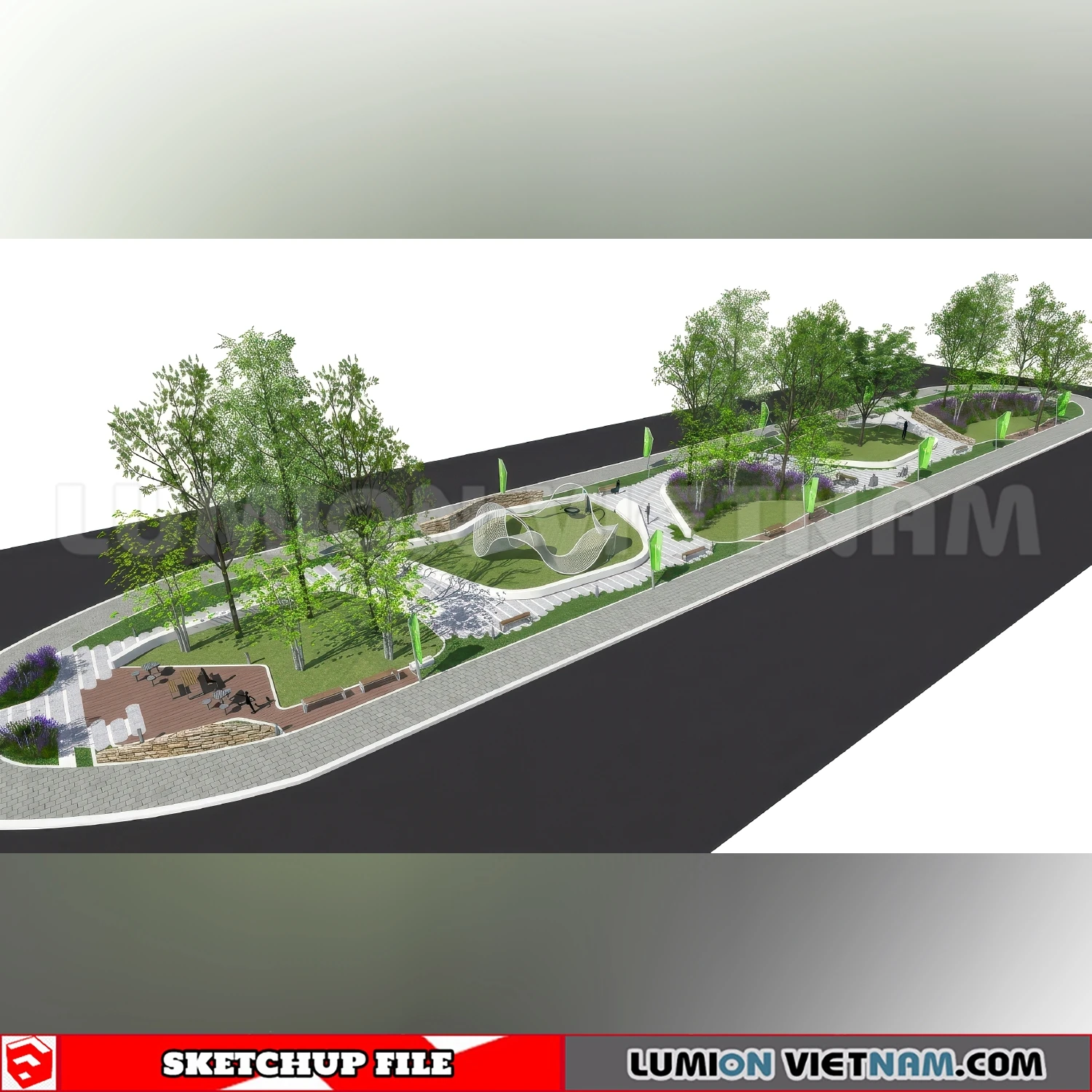 260729 Linear Park 16 Sketchup Models
