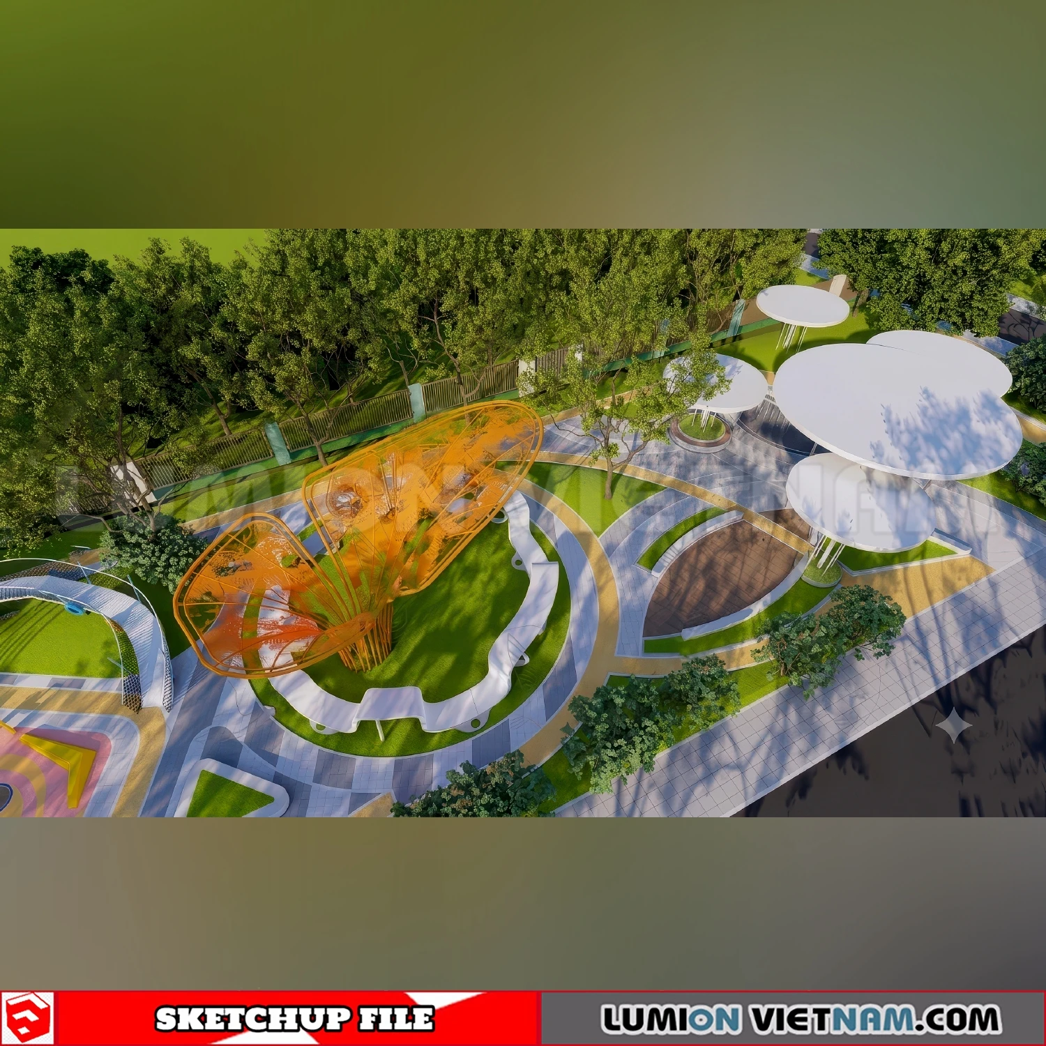 260729 Linear Park 23 Sketchup Models